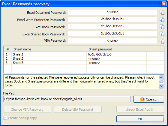 excel passwords sheet