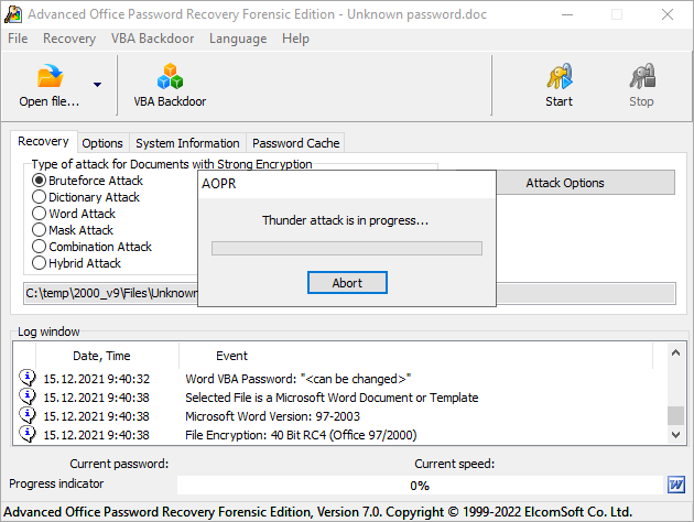 Advanced Office Password Recovery | Elcomsoft .