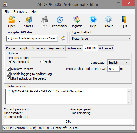 elcomsoft advanced pdf password recovery v5.0 professional